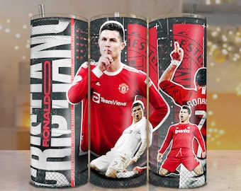 Cristiano Ronaldo Tumbler Wrap: 20 Unzen Sublimationsdesign (PNG Digitale Datei)