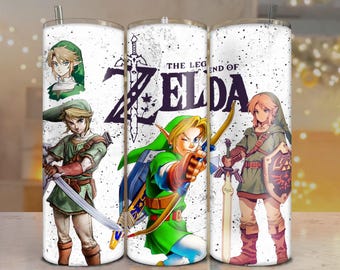 Paquete de 2 envoltorios de la Princesa Zelda PNG de 20 oz, archivo digital