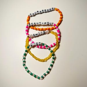 Inspirational word bracelets