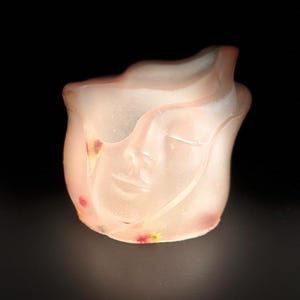 Maceta decorativa con un rostro femenino de medio busto en resina epoxi – Jarrón multifuncional para flores, lápices y pinceles – Arte moderno, hecho a mano en mayo