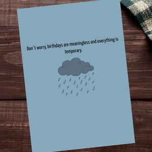 Funny Birthday Card Printable Sarcastic Digital Download for Friends or Adults