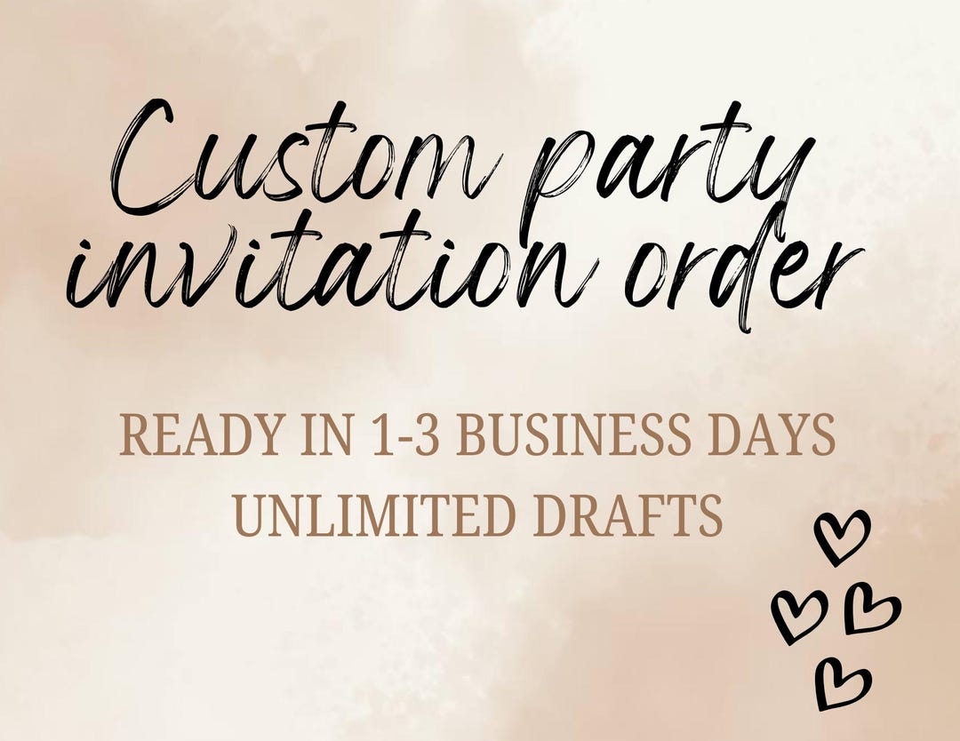 Custom Party Invitation, Personalized Design (PDF) - Etsy