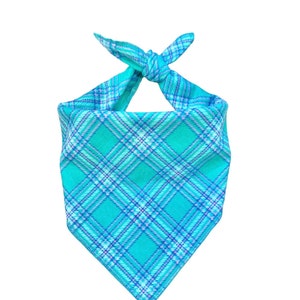Seaside Plaid Dog Bandana - (standard tie on bandana)