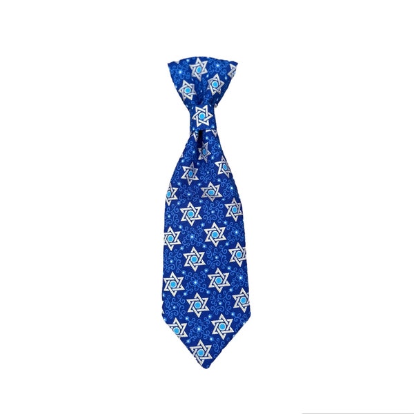 Star of David Dog + Cat Necktie (slides onto pet's existing collar) with or without embroidered monogram