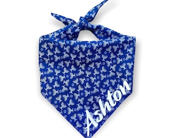 Light of Hanukkah Dog Bandana (standard tie-on bandana) personalization option with Vinyl