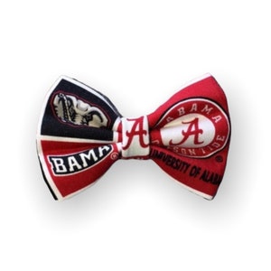 University of Alabama Crimson Tide Dog + Cat Bow Tie (slides onto pet’s existing collar) - made with Elastic Closure