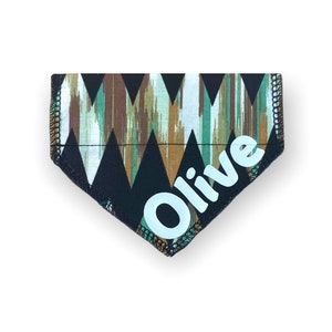 Dinetah Cat Collar Bandana (slides onto cat&#39;s existing collar) with personalization option in Vinyl