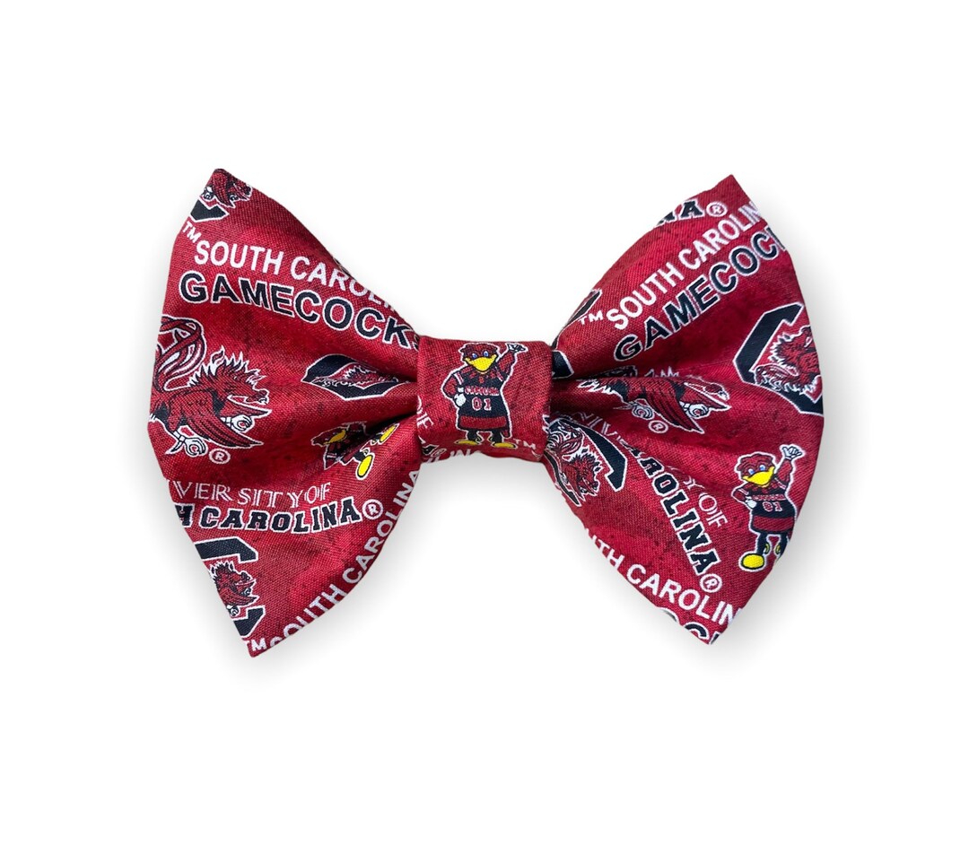 University of South Carolina USC Gamecocks Dog Cat Bow Tie slides Onto