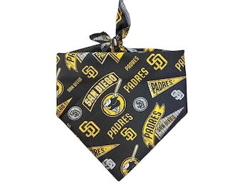 San Diego Padres Dog Bandana (standard tie-on bandana) with personalization option in Vinyl