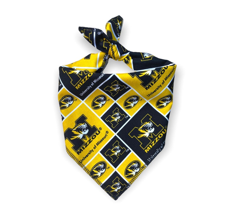 University of Missouri Dog Bandana standard Tie on Bandana Etsy