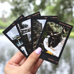 Custom Photos | Instax Fujifilm Mini Film | Polaroid Prints | Digital Pictures | Personalized Photo | Instant Photo | Black Contact Polaroid