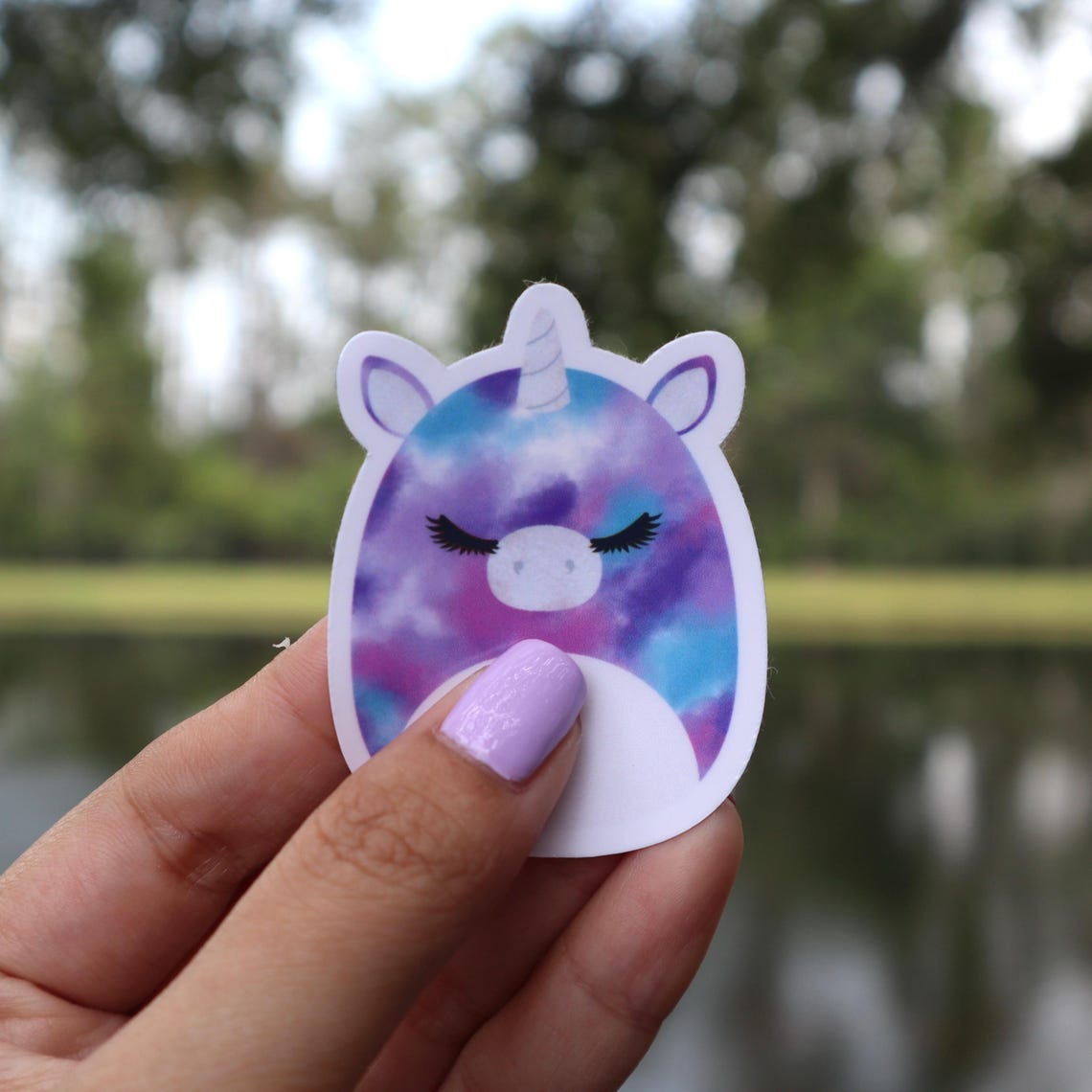 Dahlia Squishmallow Sticker Purple Unicorn Sticker Waterproof 