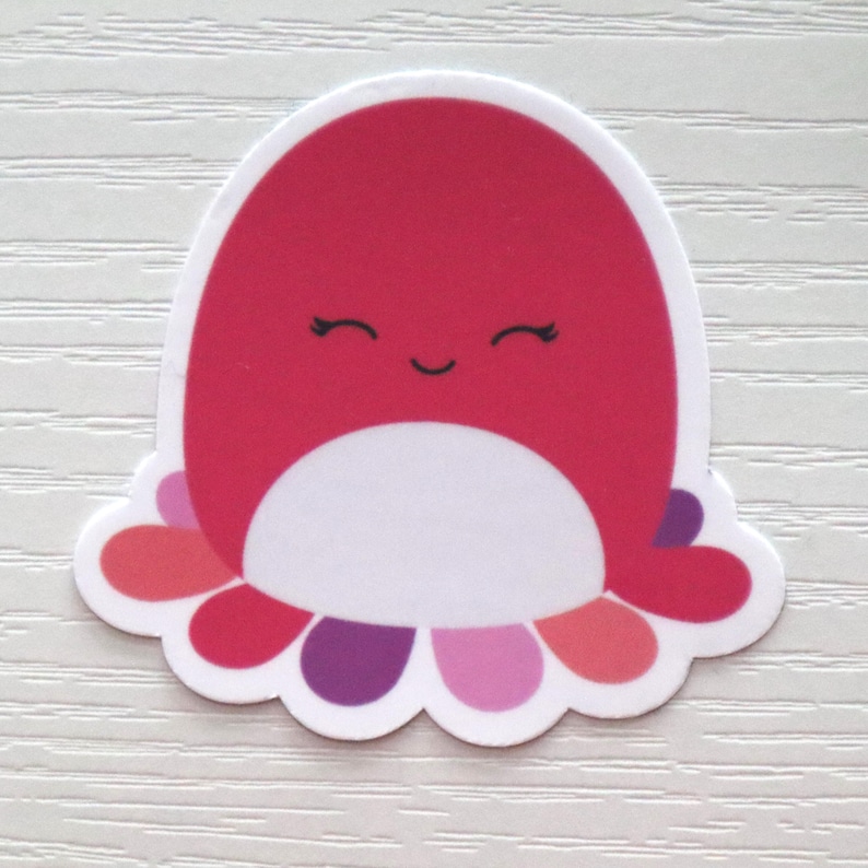 Octavia | Squishmallow Sticker | Pink Octopus Sticker | Waterproof ...
