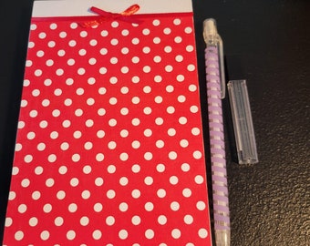 Red & White Polka Dot Notepad Set