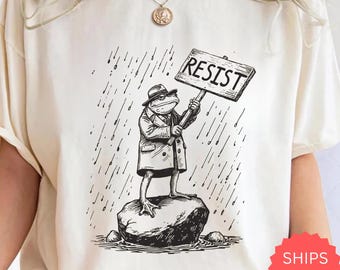 Portland Frog Resist Shirt, Comfort Colors Freedom Frog Shirt, Due Process Tee, Anti Maga Shirt, Anti Trump LongSleeve Shirt , Frog T-shirt