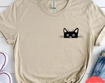 Maglietta gatto nero, regali gatto nero, mamma gatto, maglietta gatto, gattino carino, maglietta di Halloween gatto, maglietta per animali domestici, maglietta gatto da donna, maglietta gatto da donna