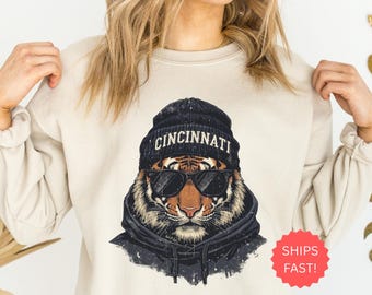 Sudadera de estilo vintage de Cincinnati Football, sudadera con cuello redondo de Cincinnati Football, suéter de fútbol, fan de Cincinnati, fanático del fútbol