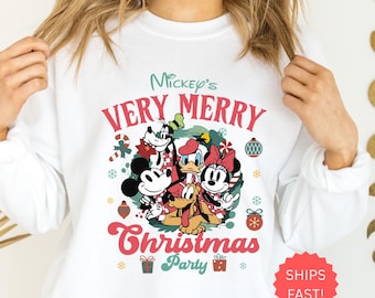 Disney Christmas Tee, Mickey’s Very Merry Christmas Party Sweatshirt, Mickey & Friends Christmas Sweatshirt, Disneyland Xmas Family Holiday