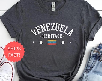 Camiseta Herança Venezuelana, Camiseta Orgulho Venezuelano, Camiseta Apoie a Venezuela, Camiseta Estampada de Identidade Cultural, Camiseta Unissex Herança Latina