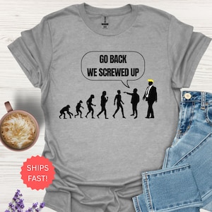 Camiseta anti-Trump, camiseta "Regresa, la cagamos", camiseta "Evolución de Trump", camiseta "Vota Azul", camiseta "Apoya a Kamala Harris", camiseta "Regalo Demócrata"