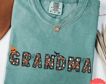 Halloween Grandma Comfort Colors® Shirt, Grandma Halloween Shirt, Spooky Grandma Shirt, Grandma Halloween Tee, Cute Ghost Shirt