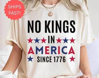 No Kings in America Since 1776 Floral T-Shirt, Comfort Colors Activist Top