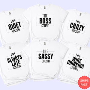 Matching Cousin Crew Shirts, Funny Family Reunion Tees, Custom Cousin Group Shirts, Holiday Pajamas, Sleepover Party Shirts