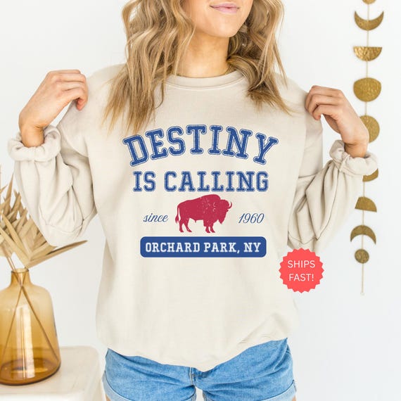 Destiny Is Calling Buffalo Sweatshirt Hoodie, Buffalo Football Game Day Apparel, Playoff Mafia 716 Fan Gear, Cozy Tailgate Outfit