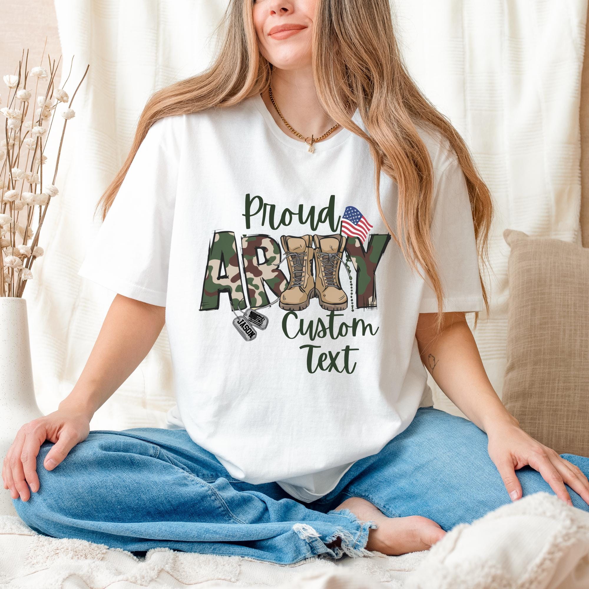 Personalized Army Shirt, Proud Army Mom Tee, Military Family Gift ...