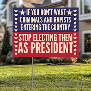 Anti Trump Yard Sign with Stake, Save Democracy Garden Sign, Political Protest Decor, Humane Government Equality Outdoor Banner