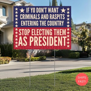 Anti Trump Yard Sign with Stake, Save Democracy Garden Sign, Political Protest Decor, Humane Government Equality Outdoor Banner
