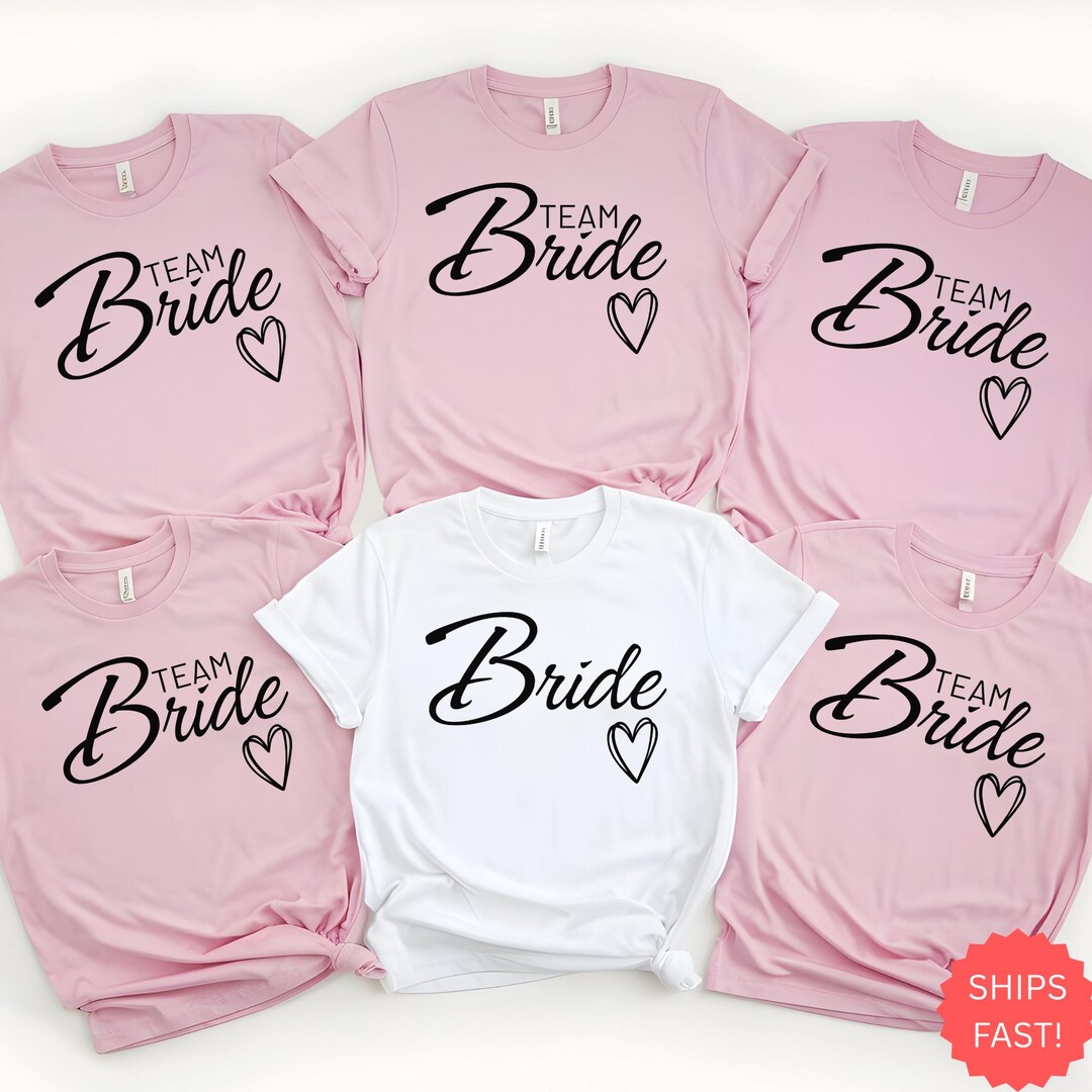 Bride and Team Bride Shirts, Bachelorette Party Tees, Bridesmaid ...