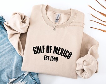 Sudadera Golfo de México Est. 1550, Sudadera Anti Trump, Sudadera con capucha de playa mexicana, Sudadera política de la costa del Golfo, Regalo liberal demócrata