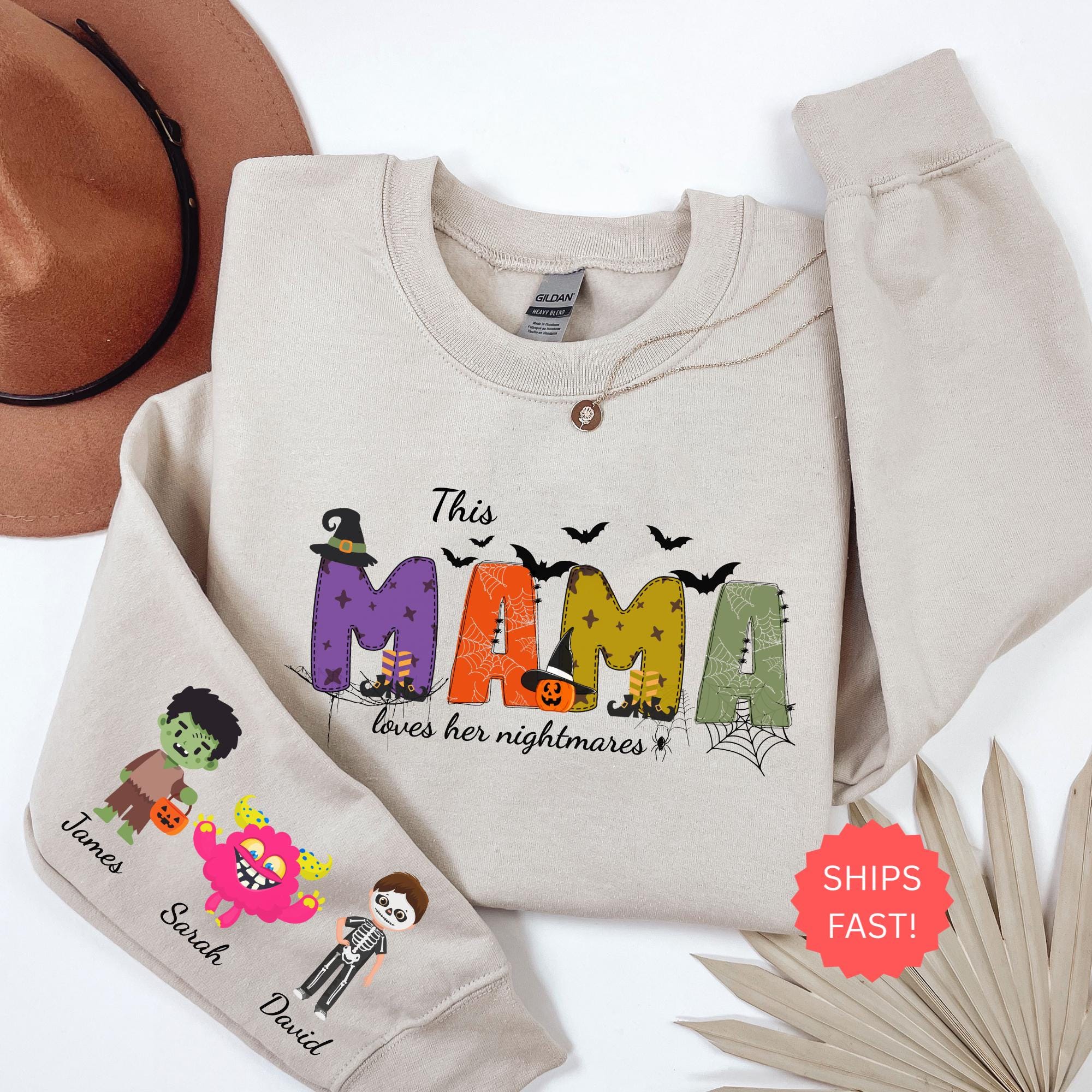 Custom This Mama Loves Her Nightmares Sweatshirts, Halloween