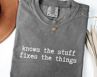 Comfort Colors® weet waar het over gaat Shirt, grappig cadeau vader klusjesman, graphic heren T-shirt, Vaderdag T-shirt echtgenoot, cadeau voor papa