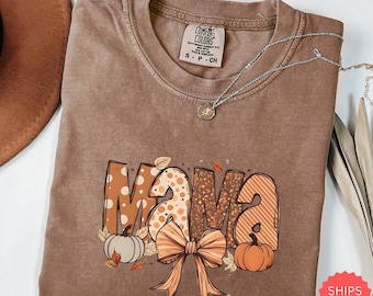 Mama Fall Shirt, Comfort Colors® Mama Tee, Autumn Mom Shirt, Baby Shower Gift, Cute Mom Shirt, Mother's Day Gift, Pumpkin Mama Tee