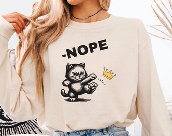Comfort Colors® Nope Protest Shirt , Political Shirt , Activist Gift , Activist Apparel , NOPE Cat T-Shirt , Unisex Soft Political Shirt