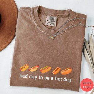 Bad Day to Be a Hot Dog Shirt, Funny 4th of July Shirt, Retro Hot Dog Tee, Comfort Colors® Shirt, USA Cookout Shirt, BBQ Meme Tee