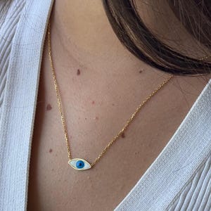 Evil Eye Necklace, Evil Eye Pendant, Evil Eye Jewelry, Dainty Necklace, Blue Evil Eye Necklace, Evil Eye Charms, Everyday Necklace, Gift