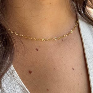 Dainty Heart Necklace: Sterling Silver, Gold or Rose Gold, Heart Chain, Layered Necklace, Everyday Jewelry