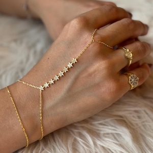 Hand Chain Bracelet, Finger Bracelet, Ring Bracelet, Boho Wedding Jewelry, Minimalist Chain Ring, Dainty Bridal Jewelry, Bridesmaid Gift