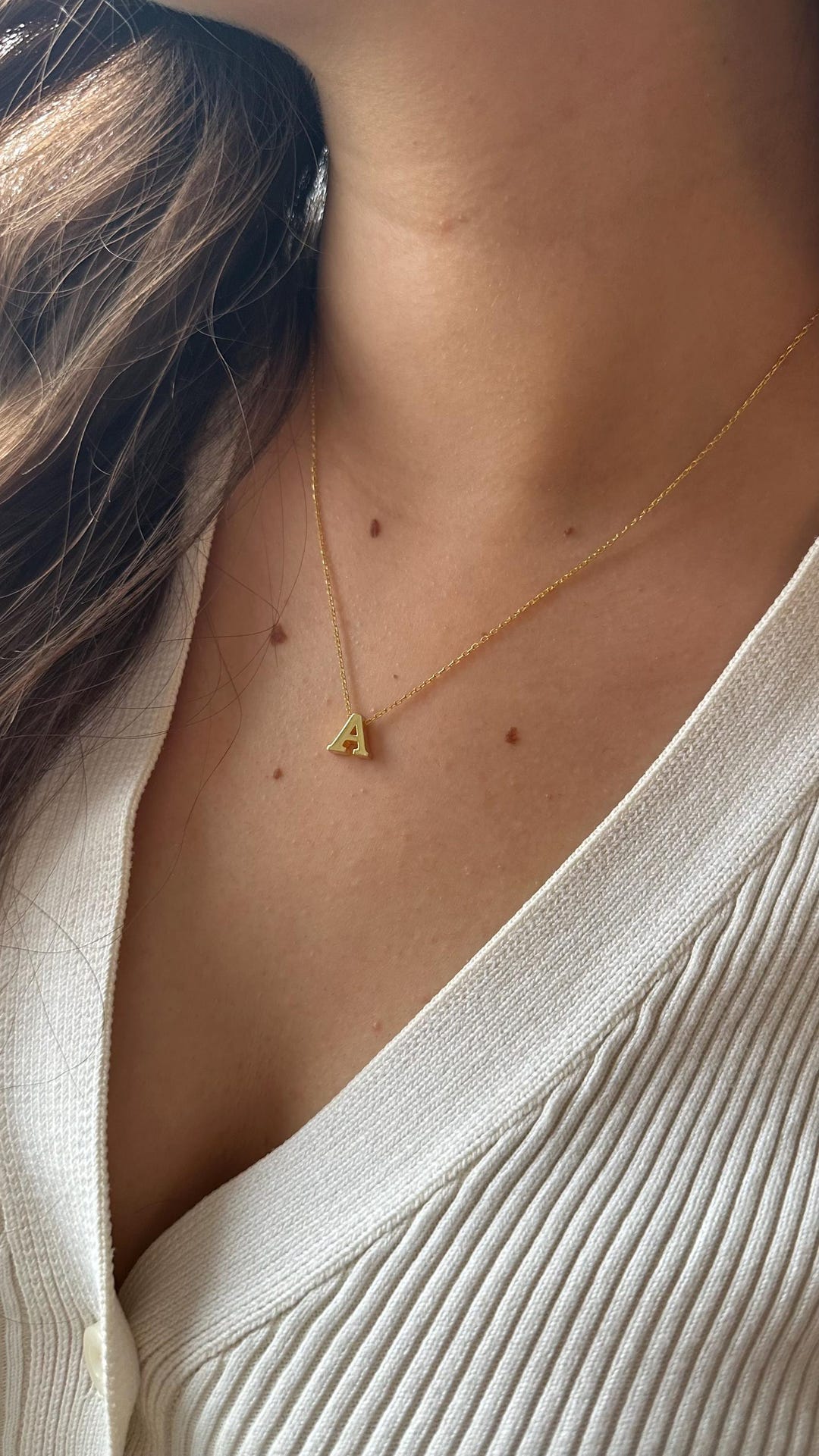 Sllaiss Collana Iniziale Collana in Argento Sterling 925 con Ciondolo a Forma di Lettera Collana Pendente con Ciondoli Personalizzati da A a Z per Donne