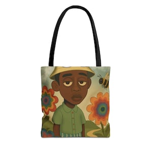 TylerTheCreator Colorful Cartoon Tote Bag, Eco-Friendly Bag, Gift for Friends, Floral Design Carryall, Weekend Market Tote