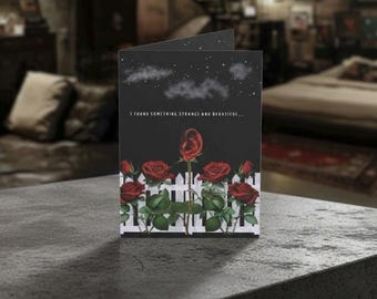 Blue Velvet Inspired Greeting Card | David Lynch Surreal Gothic Roses Art