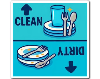 Imán para lavavajillas limpio y sucio, decoración de cocina