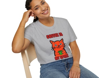Coffee Cat T-Shirt | Funny Caffeine Lover Tee