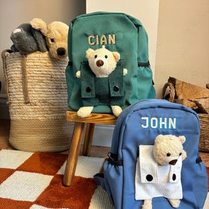 Sac à dos personnalisé en peluche pour tout-petits | Souvenirs brodés | Sac d'école avec prénom brodé pour tout-petit | Sac enfant | Cadeau anniversaire enfant
