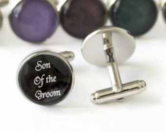 Son of the Groom Cufflinks, Son of the Groom Gift from Bride, Gift from Groom, Gift from Dad, Wedding Day Gift from Groom, Gift for Children