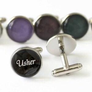 Usher Gift, Usher Cuff Links, Wedding Cufflinks, Gift for Usher, Stainless Steel Cufflinks, Will you be my Usher, Best Man Gift, Keepsake