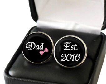 Gender Reveal Idea, Gender Reveal Party, Gender Reveal Gift for New Dad to Be, Unique Pregnancy Announcement to Father New Dad Gift Cufflink